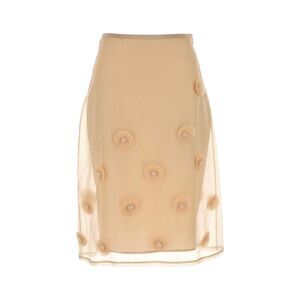 Mm Studio Women Beige Silk Ombrosa Skirt
